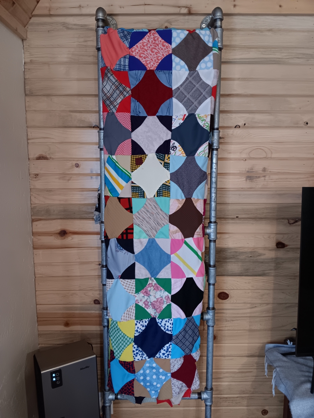 Vintage Handmade Multicolor 60 X 84 Quilt Top